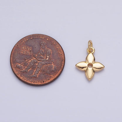 Gold, Silver Four-Leaf Flower Nature Add-On Charm | AC-617 AC-618