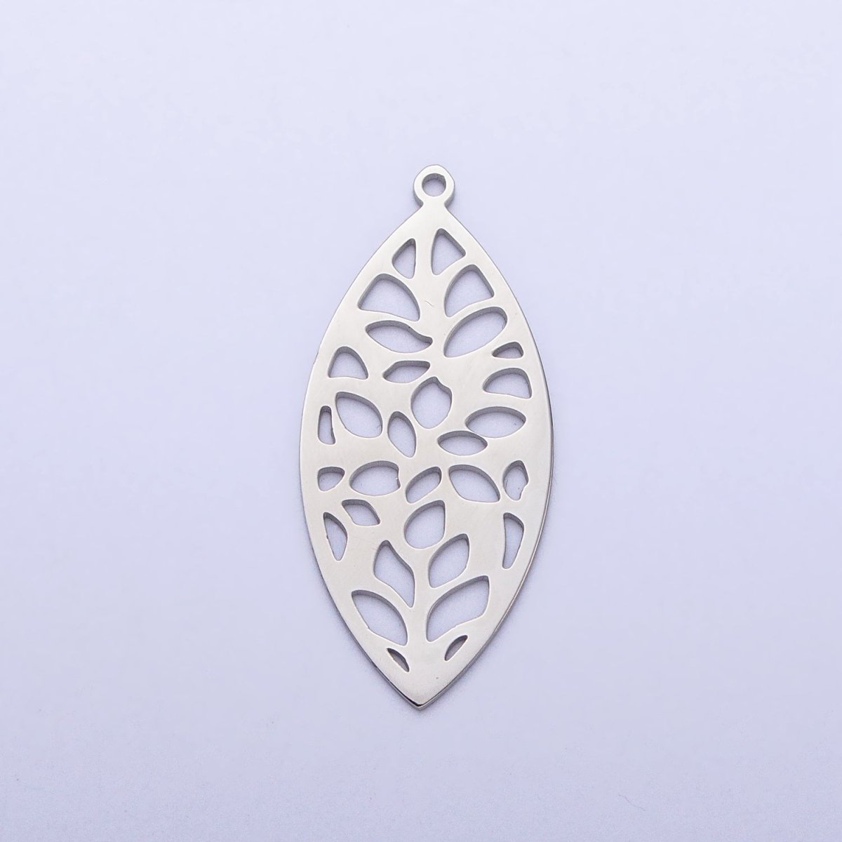 Gold, Silver Marquise-Shaped Open Abstract Geometric Charm in Gold &amp; Silver | P-899