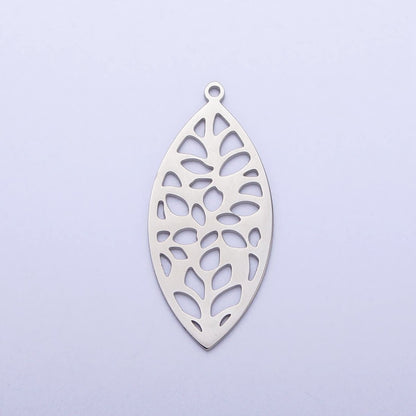 Gold, Silver Marquise-Shaped Open Abstract Geometric Charm in Gold &amp; Silver | P-899