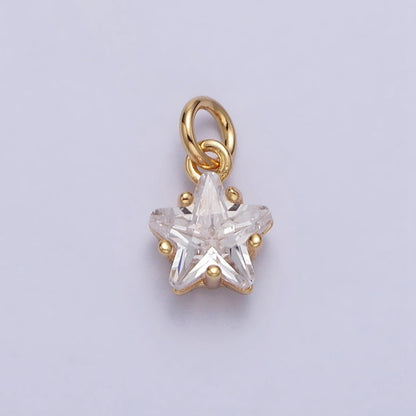 Gold, Silver Mini Celestial Star Clear CZ Cubic Zirconia Add-On Charm | AC237 AC238