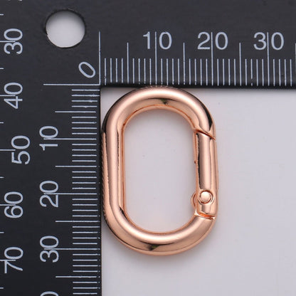 Gold, Silver, Rose Gold, Black Thick Push Gate Oval Clasp, Spring gate Clasp, 20x31mm Chunky Clasp for Statement Necklace  L-028~L-031