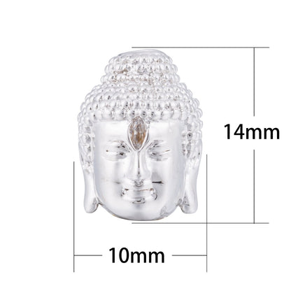 Gold / Silver / Rose Gold Meditation Buddha Head Spacer Beads | B-027