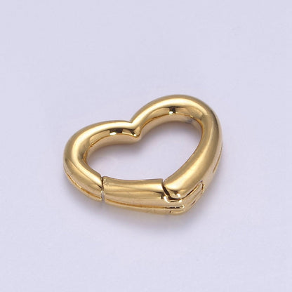 Gold Silver Spring Gate Ring  Heart Clasp, Push Clip Clasp, Spring Gate for Jewelry Making L-660 L-661