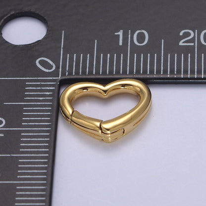 Gold Silver Spring Gate Ring  Heart Clasp, Push Clip Clasp, Spring Gate for Jewelry Making L-660 L-661