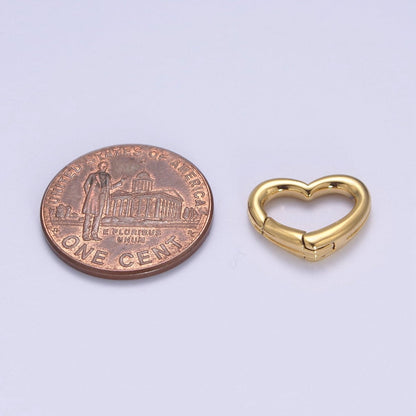 Gold Silver Spring Gate Ring  Heart Clasp, Push Clip Clasp, Spring Gate for Jewelry Making L-660 L-661