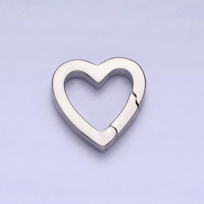 Gold Silver Spring Gate Ring Heart Clasp, Push Clip Clasp, Spring Gate for Jewelry Making Z-309 Z-310