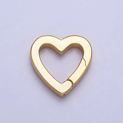 Gold Silver Spring Gate Ring Heart Clasp, Push Clip Clasp, Spring Gate for Jewelry Making Z-309 Z-310