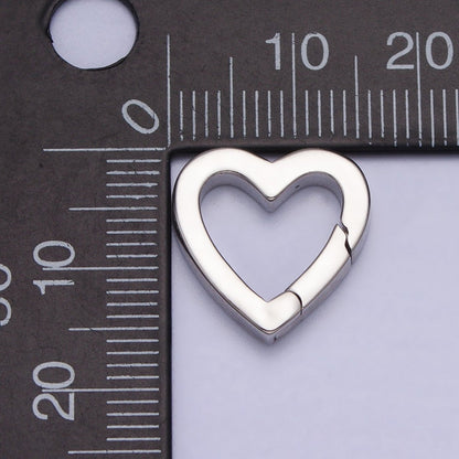 Gold Silver Spring Gate Ring Heart Clasp, Push Clip Clasp, Spring Gate for Jewelry Making Z-309 Z-310