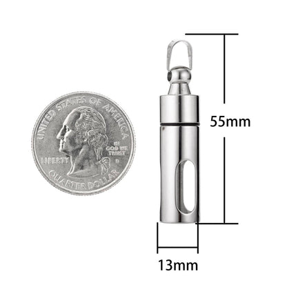 Gold Silver Stainless Steel Glass Container Tube Urn Keepsake Cremation Ashes For Memorial Pendant Jewelry Supplies J-561
