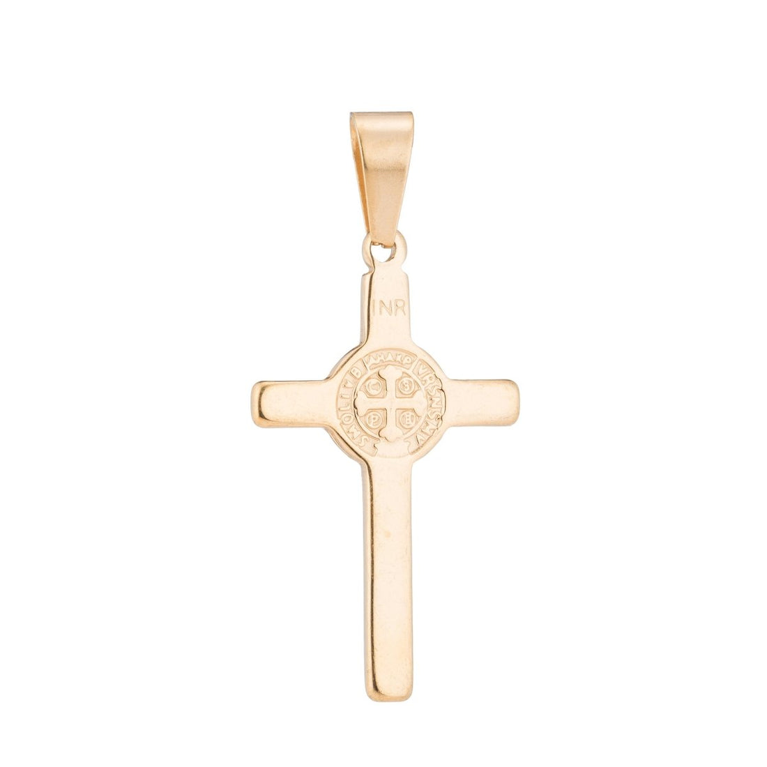 Gold Silver Stainless Steel Saint Benedict Christian Cross, Jesus Church Love Necklace Pendant For Jewelry Making J-350