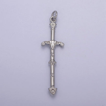 Gold / Silver Sword Charm Pendant, Large Sword Charm Pendant N-838 N-839