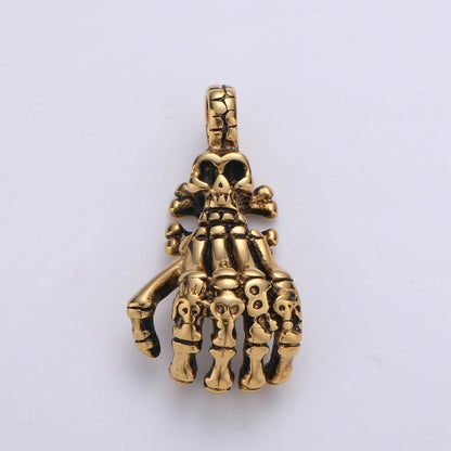 Gold Skeleton Hand Charm Zombie Hand Charm Silver Halloween Charm Tibetan Silver Charms For Men Jewelry Making in Stailness Steel Finding J-793, J-795