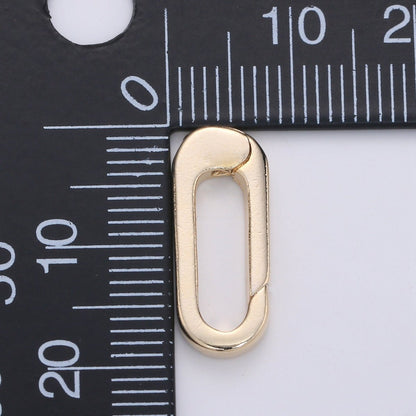 Gold Small Push Gate Oval Clasp, Spring gate Clasp, 19x8mm WHOLESALE Supply L-006