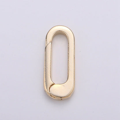 Gold Small Push Gate Oval Clasp, Spring gate Clasp, 19x8mm WHOLESALE Supply L-006