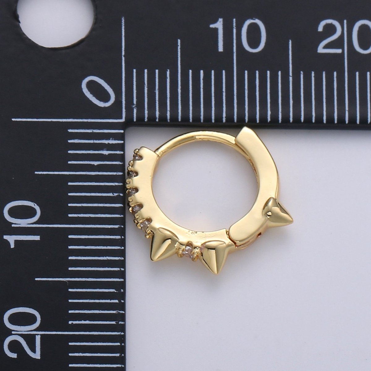Gold Spike hoops, Tiny Spike Earrings, hoop spike earrings, mini hoops, mini earrings, minimalist earrings, huggie hoops, Dainty hoops P-00050