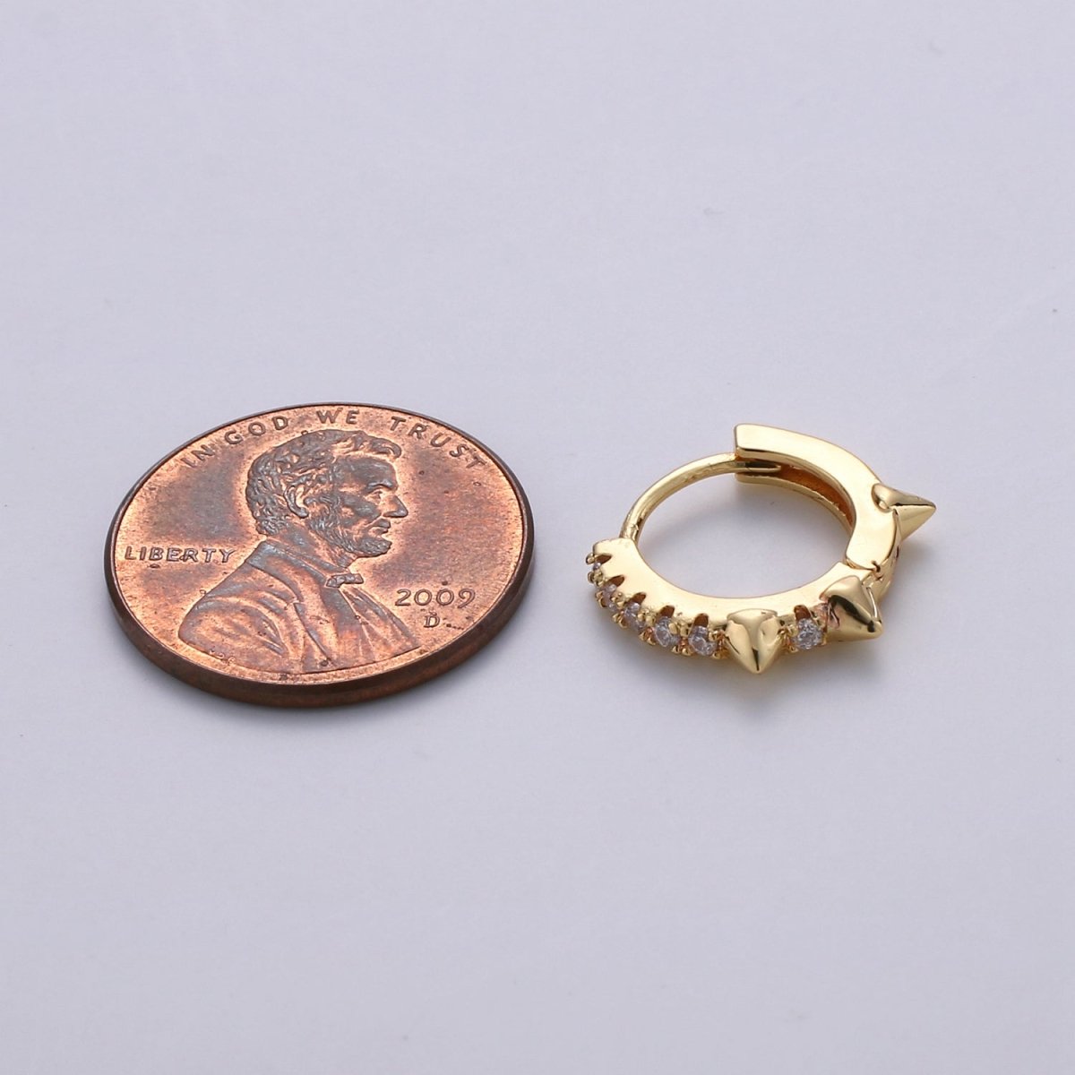 Gold Spike hoops, Tiny Spike Earrings, hoop spike earrings, mini hoops, mini earrings, minimalist earrings, huggie hoops, Dainty hoops P-00050