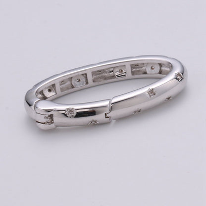 Gold Spring Gate Ring, Push Gate ring, 30X15mm Oval Ring Charm Holder Rose Gold Black Gun Metal Silver Clasp for Connector Charm Holder K-853