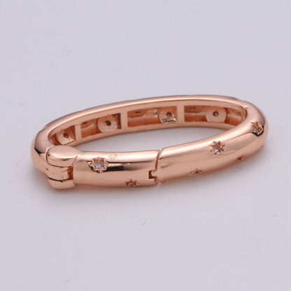 Gold Spring Gate Ring, Push Gate ring, 30X15mm Oval Ring Charm Holder Rose Gold Black Gun Metal Silver Clasp for Connector Charm Holder K-853