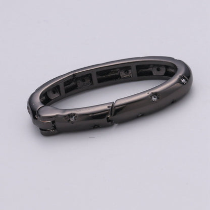 Gold Spring Gate Ring, Push Gate ring, 30X15mm Oval Ring Charm Holder Rose Gold Black Gun Metal Silver Clasp for Connector Charm Holder K-853