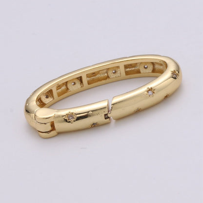 Gold Spring Gate Ring, Push Gate ring, 30X15mm Oval Ring Charm Holder Rose Gold Black Gun Metal Silver Clasp for Connector Charm Holder K-853