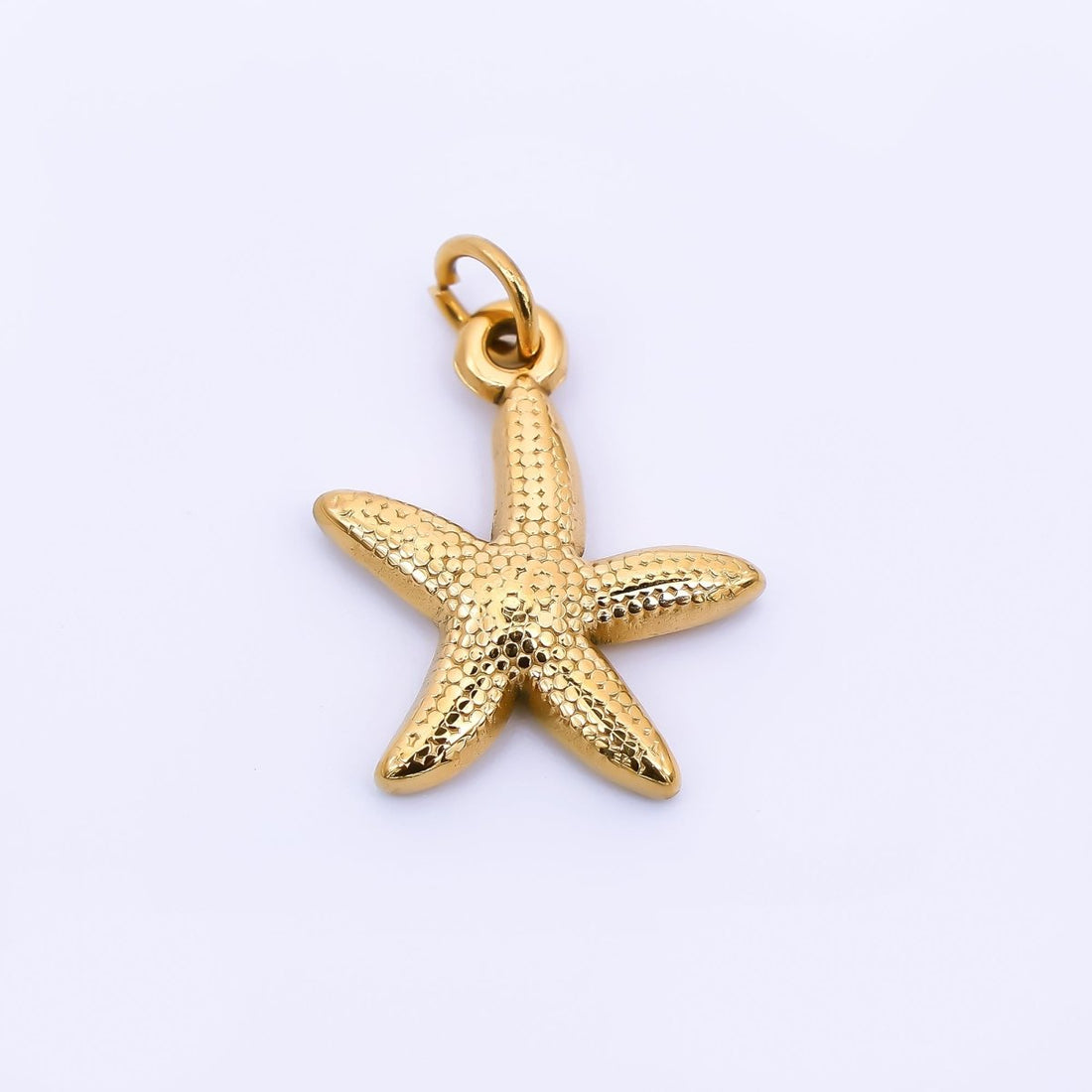 Gold Stainless Steel 18mm Dotted Under the Sea Starfish Charm | J058