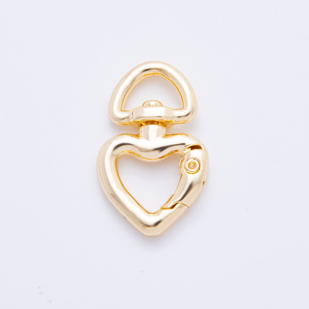 18K Gold Filled 26mm Heart Push Gate Swivel Link Clasp Closure Finding | Z1393