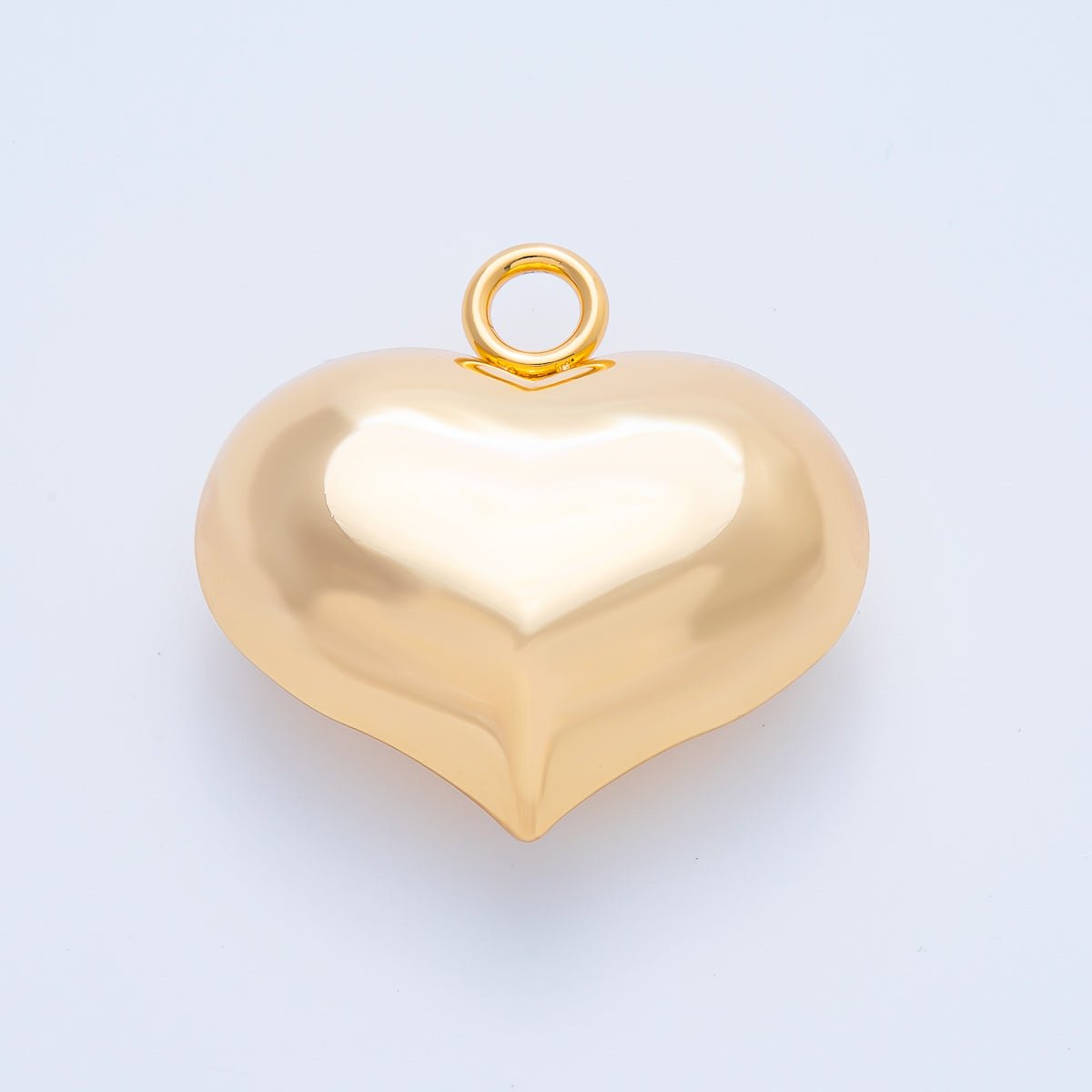 Gold Stainless Steel 45mm Chubby Minimalist Heart Charm | J859