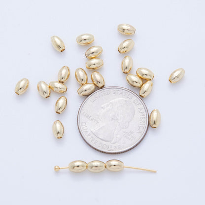 Gold Stainless Steel 5mm Oval Bar Tube Slider Bead Spacer | AF-A1071