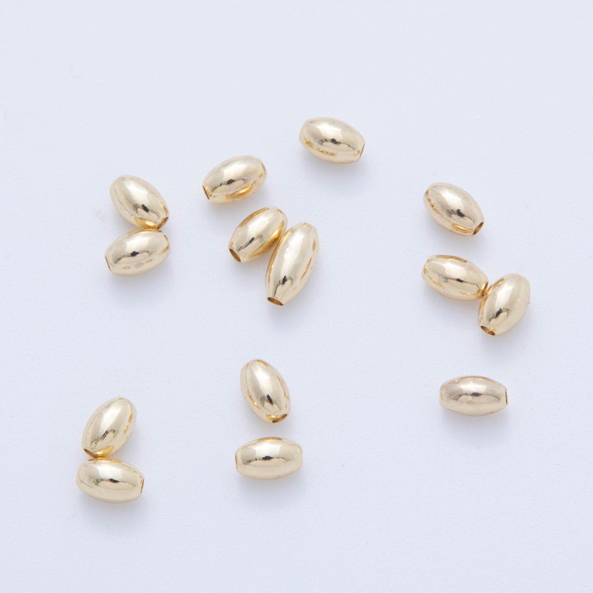 Gold Stainless Steel 6mm Rice-Shaped Tube Bead Spacer | AF-A1075