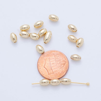 Gold Stainless Steel 6mm Rice-Shaped Tube Bead Spacer | AF-A1075