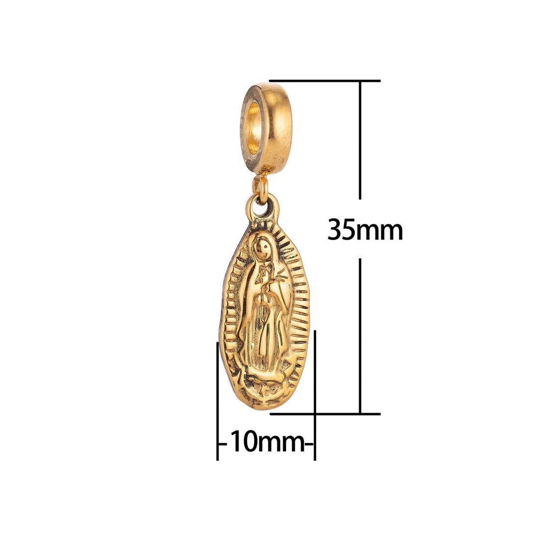 Gold Stainless Steel Antique Mary Mother Jesus Bracelet Charm Necklace Pendant Findings for Necklace Earring Charm Jewelry Making E-653