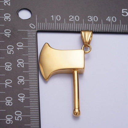 Gold Stainless Steel Axe Weapon Pendant For Jewelry Making Component | X-658