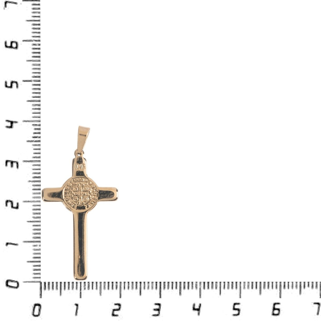 Gold Stainless Steel Cross, Jesus Christ, Saint Benedict Cross Medal, Bails Findings for Earring Necklace Jewelry Making Supplies J-472