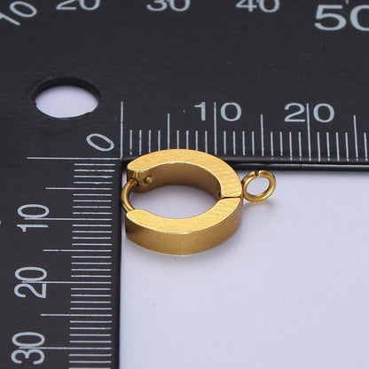 Gold Stainless Steel Open Loop 13.5mm Huggie Hoop Earrings Supply K-190
