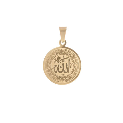 Gold Stainless Steel Religious Pendant, Islam, Moslem, Allah, Arabic Word, Bails Findings for Earring Necklace Jewelry Making Supplies J-478