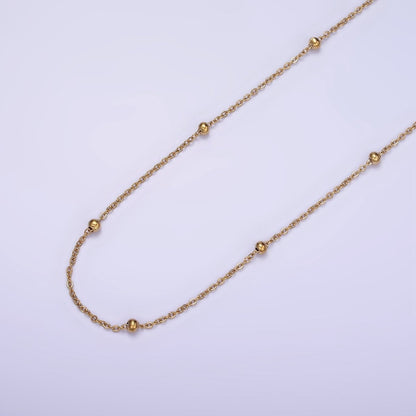 Gold Stainless Steel Satellite Chain by Yard Soldered Closed 1mm links with 2mm beads | ROLL-1470 Clearance Pricing