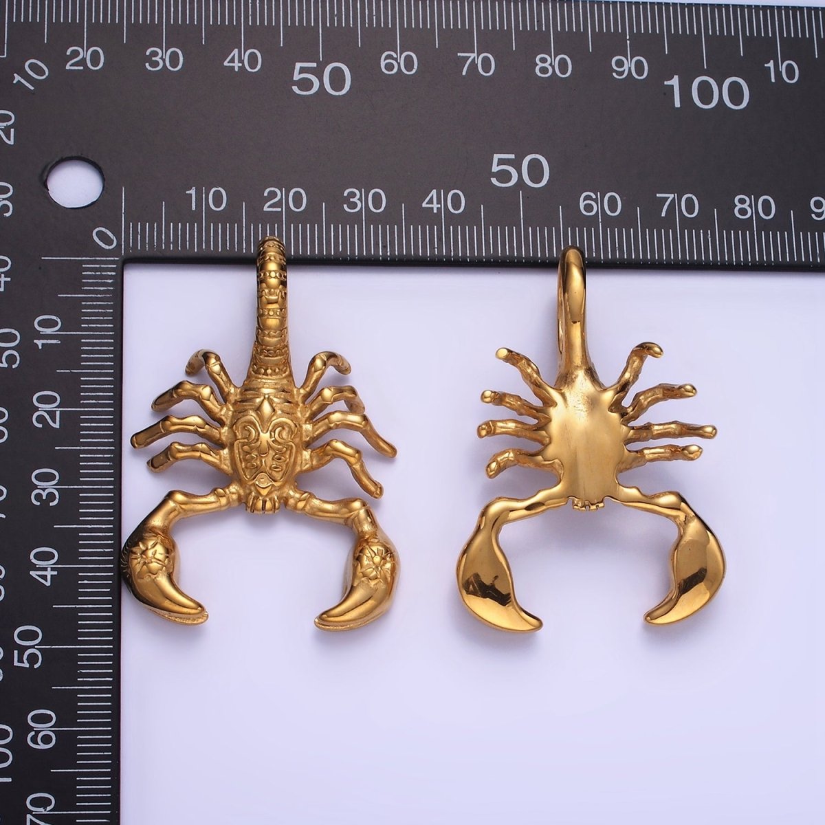 Gold Stainless Steel Scorpio Scorpion Animal Pendant P-1373