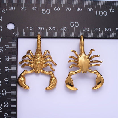 Gold Stainless Steel Scorpio Scorpion Animal Pendant P-1373