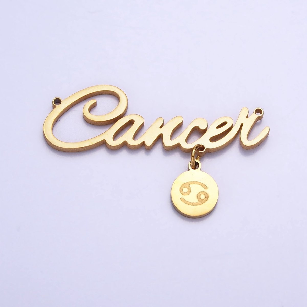 Gold Stainless Steel Zodiac Astrology Cursive Font Mini Symbol Connector Personalized Jewelry Making | A-A1379-A-A1384