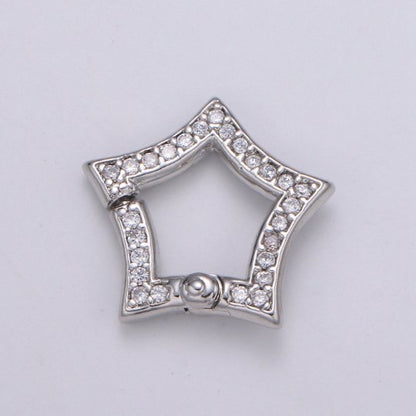 Gold Star Clasp Spring Gate Ring, Push Gate Ring Snap Click Lock 14K Gold Filled Clasp for Link Necklace Bracelet Connector L-169 L-170