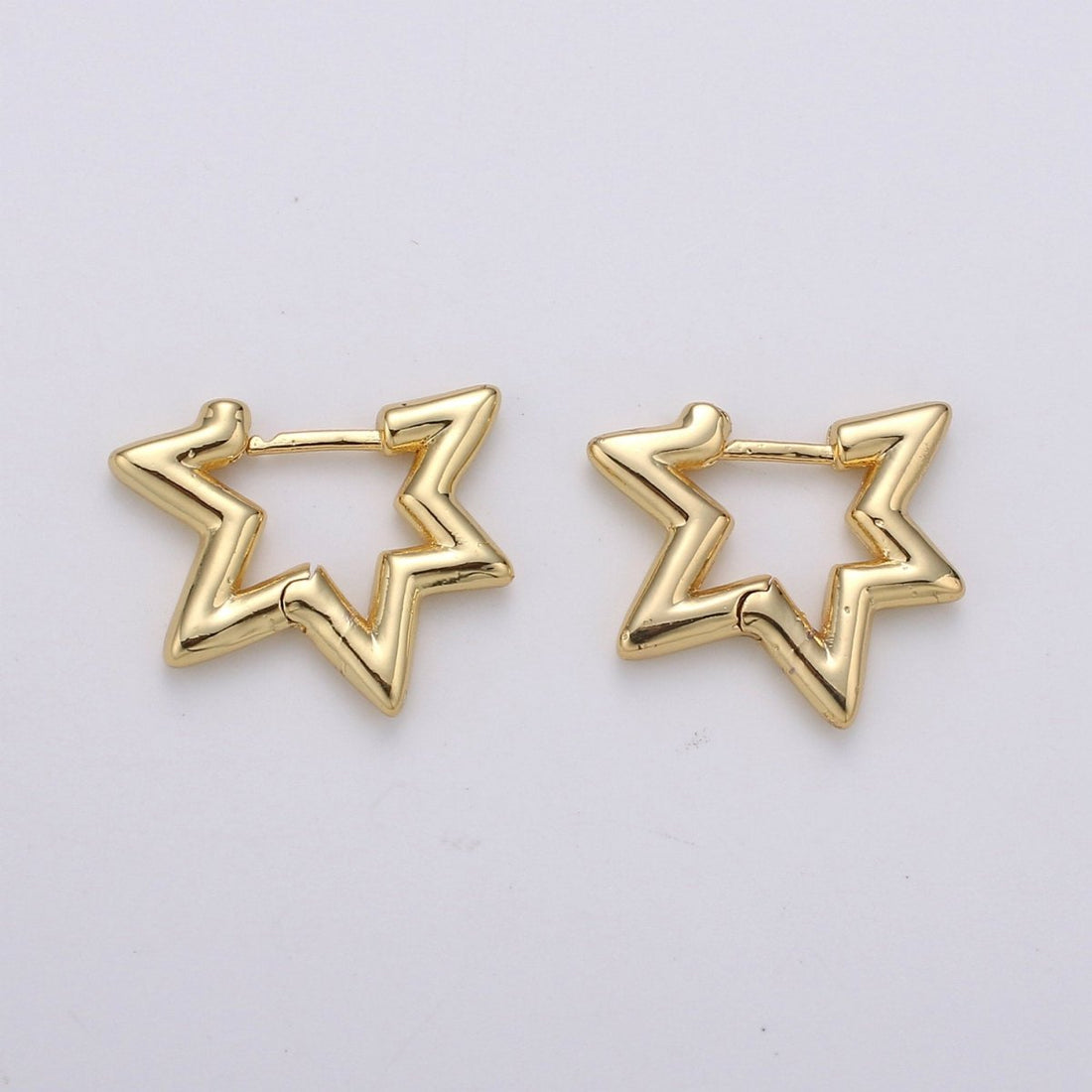 Gold Star Huggie Earring 14k Gold Filled Earring, Statement Earring Rock Star Earring P-039