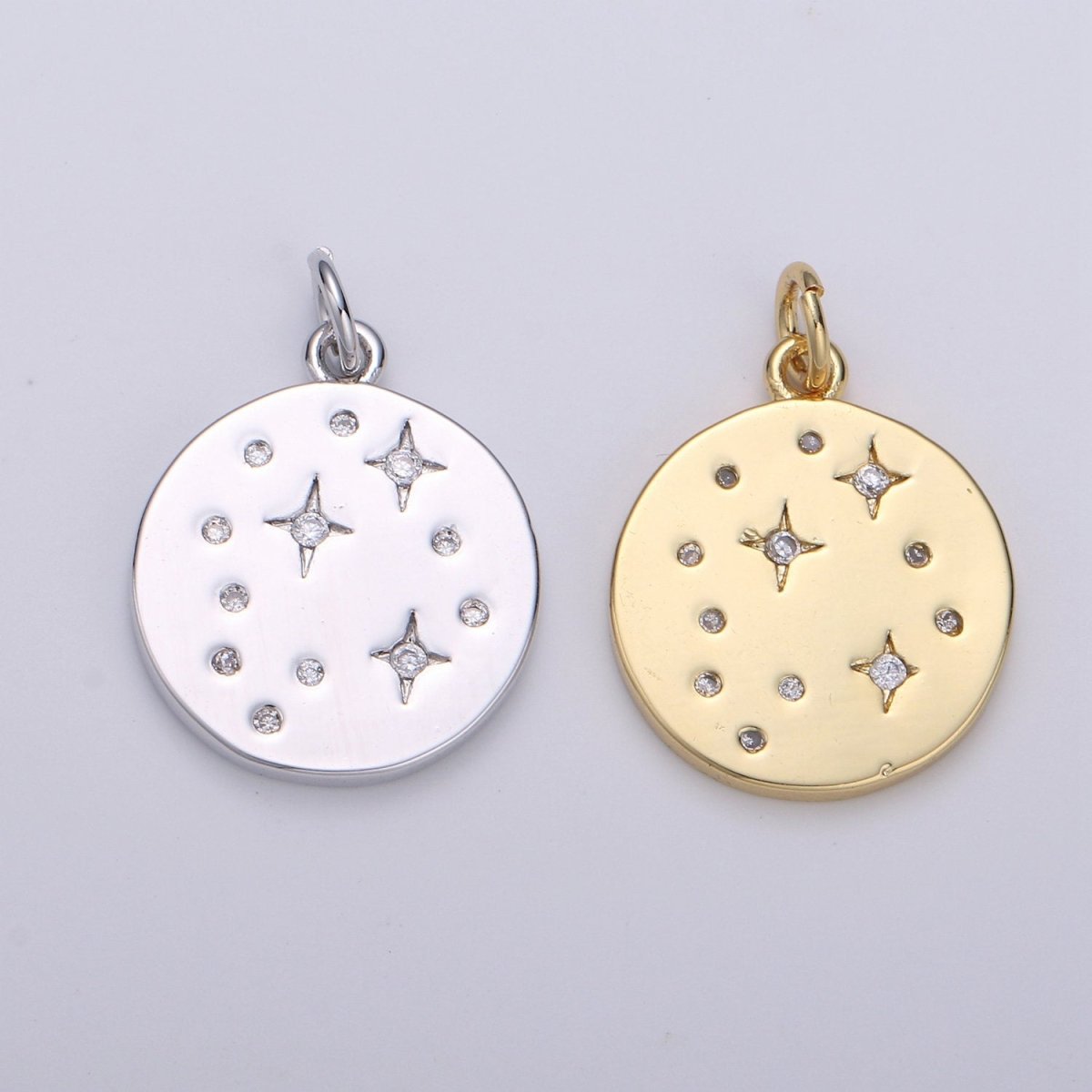 Gold Star Jewelry Gold Sky Galaxy Charm Jewelry Making Supply 24K Gold Filled Findings Silver Celestial Jewelry D-530 D-531