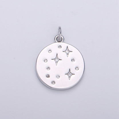 Gold Star Jewelry Gold Sky Galaxy Charm Jewelry Making Supply 24K Gold Filled Findings Silver Celestial Jewelry D-530 D-531