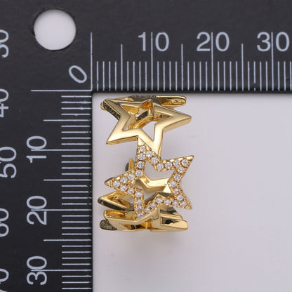 Gold Star Ring, Dainty Star Ring, Adjustable Ring, Minimalist Star Ring, Minimalist Ring, Gold Open Ring, Celestial Jewelry R-090
