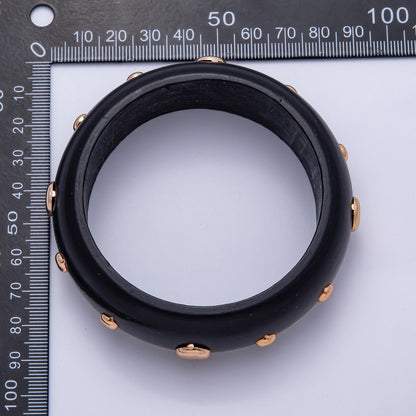 Gold Studded Wood Bangle Stackable Bracelet | WA-04310