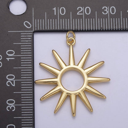Gold Sun Charm Celestial Pendant C-691