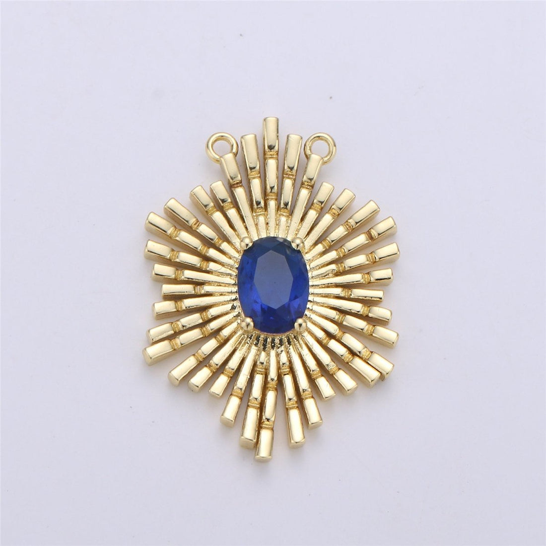 Gold Sunburst Pendant 24k Gold Fill Sun burst Charm Layer Necklace Statement Celestial Sun Jewelry Pendant Boho Ethnic Double bail Charm F-320
