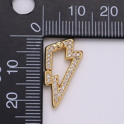 Gold Thunder Clasp Spring Gate Ring, Pull Gate Ring Snap Click Lock 14K Gold Filled Clasp for Link Necklace Bracelet Connector L-167~L-168