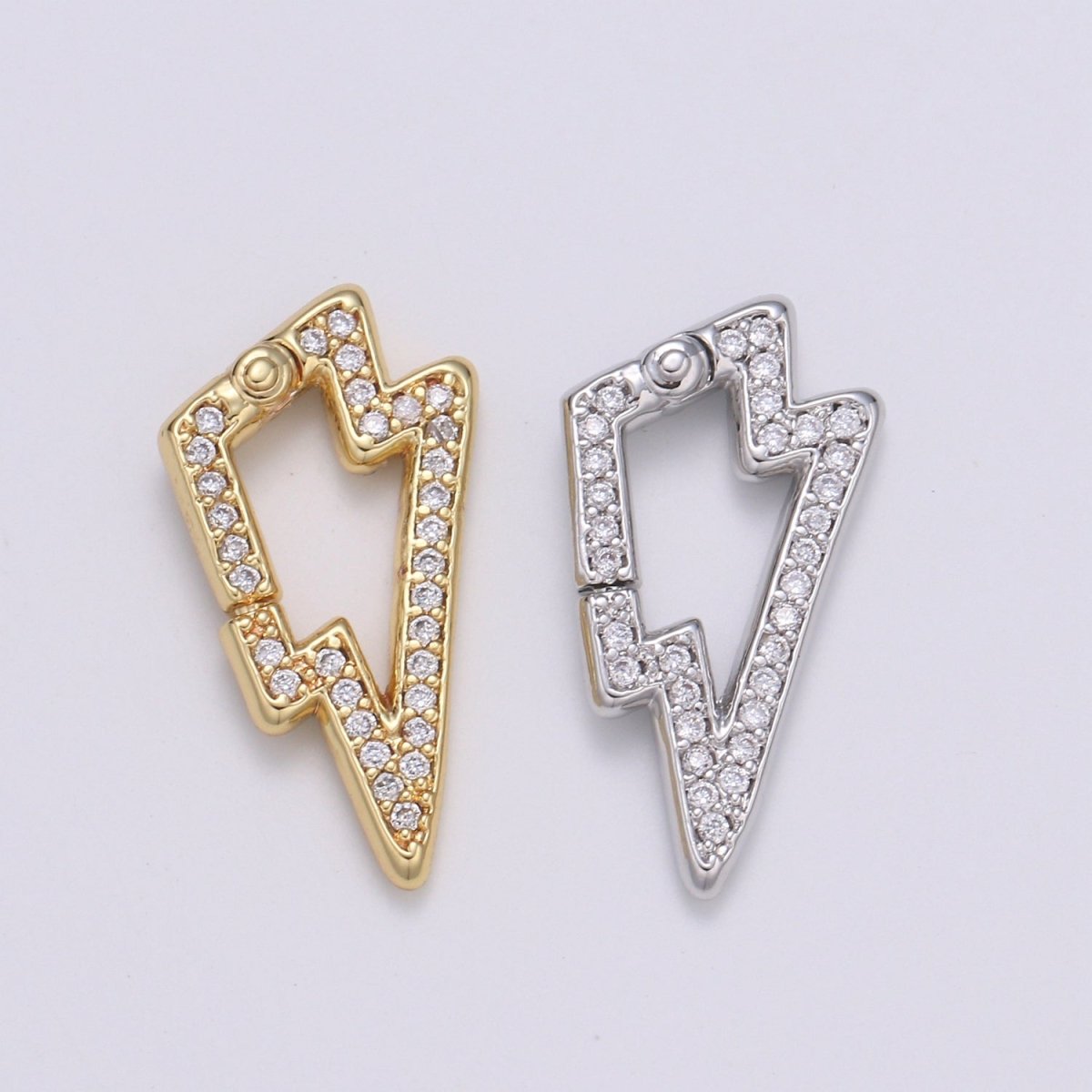 Gold Thunder Clasp Spring Gate Ring, Pull Gate Ring Snap Click Lock 14K Gold Filled Clasp for Link Necklace Bracelet Connector L-167~L-168