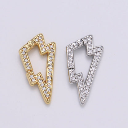 Gold Thunder Clasp Spring Gate Ring, Pull Gate Ring Snap Click Lock 14K Gold Filled Clasp for Link Necklace Bracelet Connector L-167~L-168